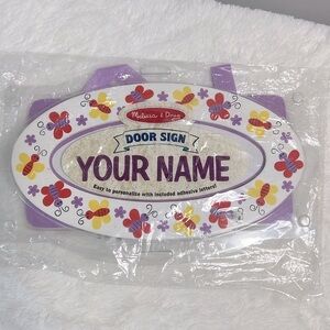 Melissa & Doug Butterfly Door Sign Personalized NWT